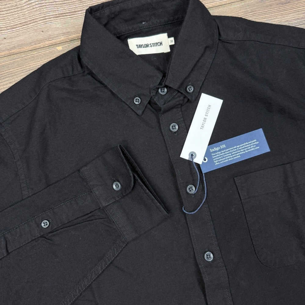 Taylor Stitch Mens Size 38 SMALL The Jack Shirt Black Indigo Oxford Cotton NEW
